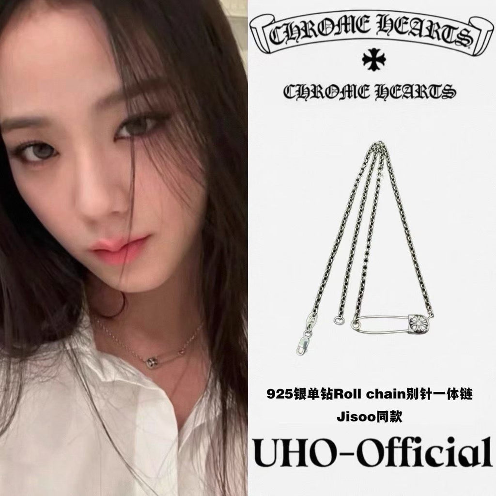 Safety Pin Integrated Necklace