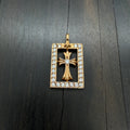 22K Gold Diamond Set Dog Tag Pendant
