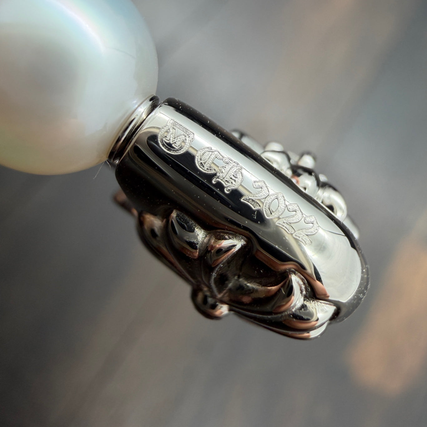 18K White Gold Safety Pin Pendant