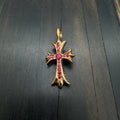 22K Gold Red Diamond Pendant