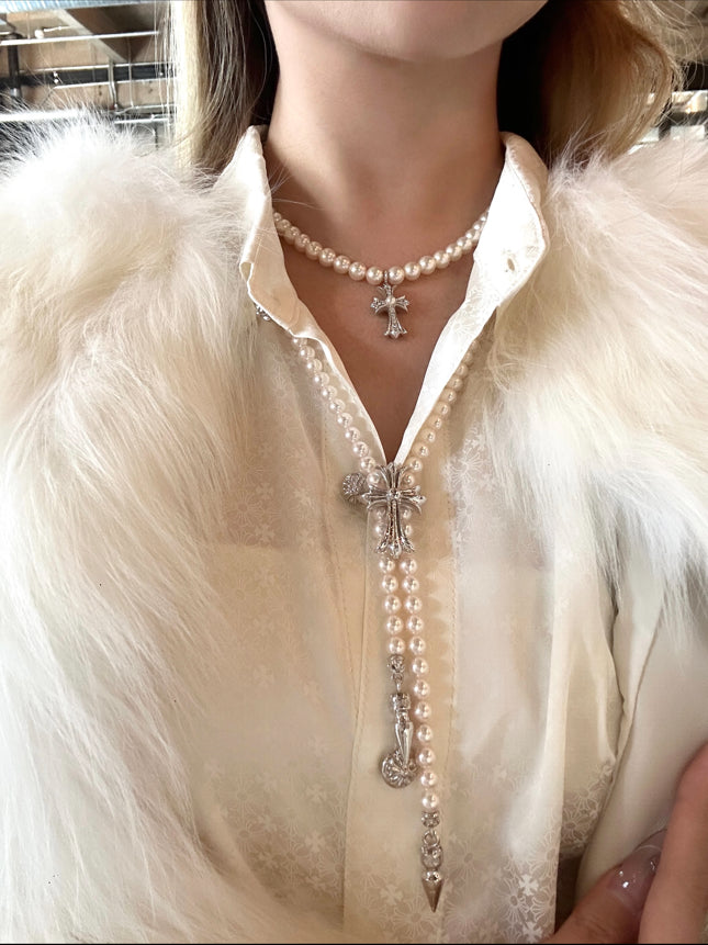 18K White Gold Pearl Necklace
