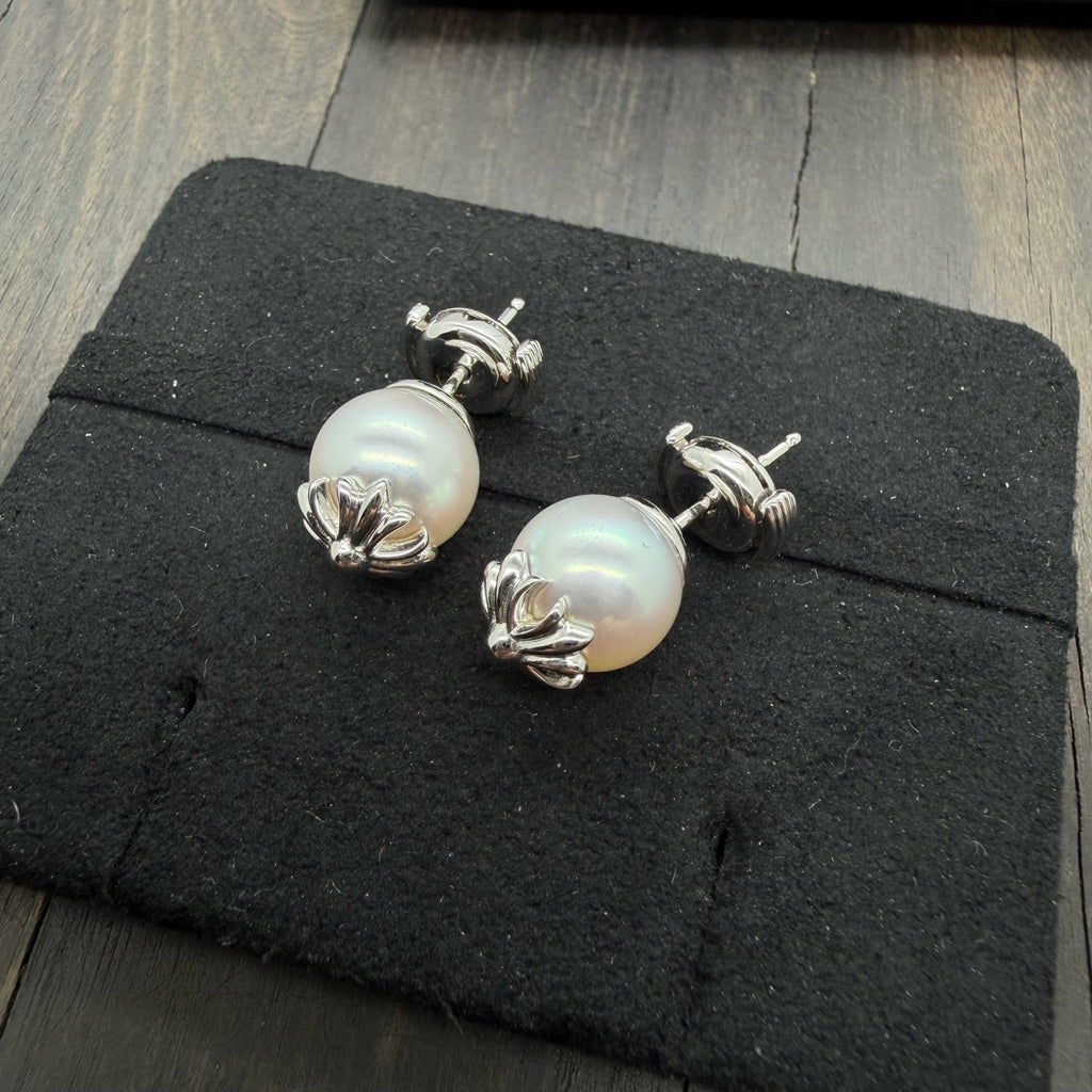 18K White Gold Pearl Stud Earring