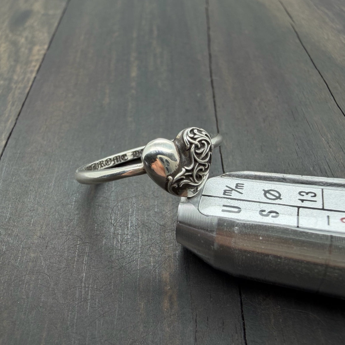 Silver Vine Heart Bubblegum Ring