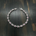 18K White Gold Pink Stone Bracelet
