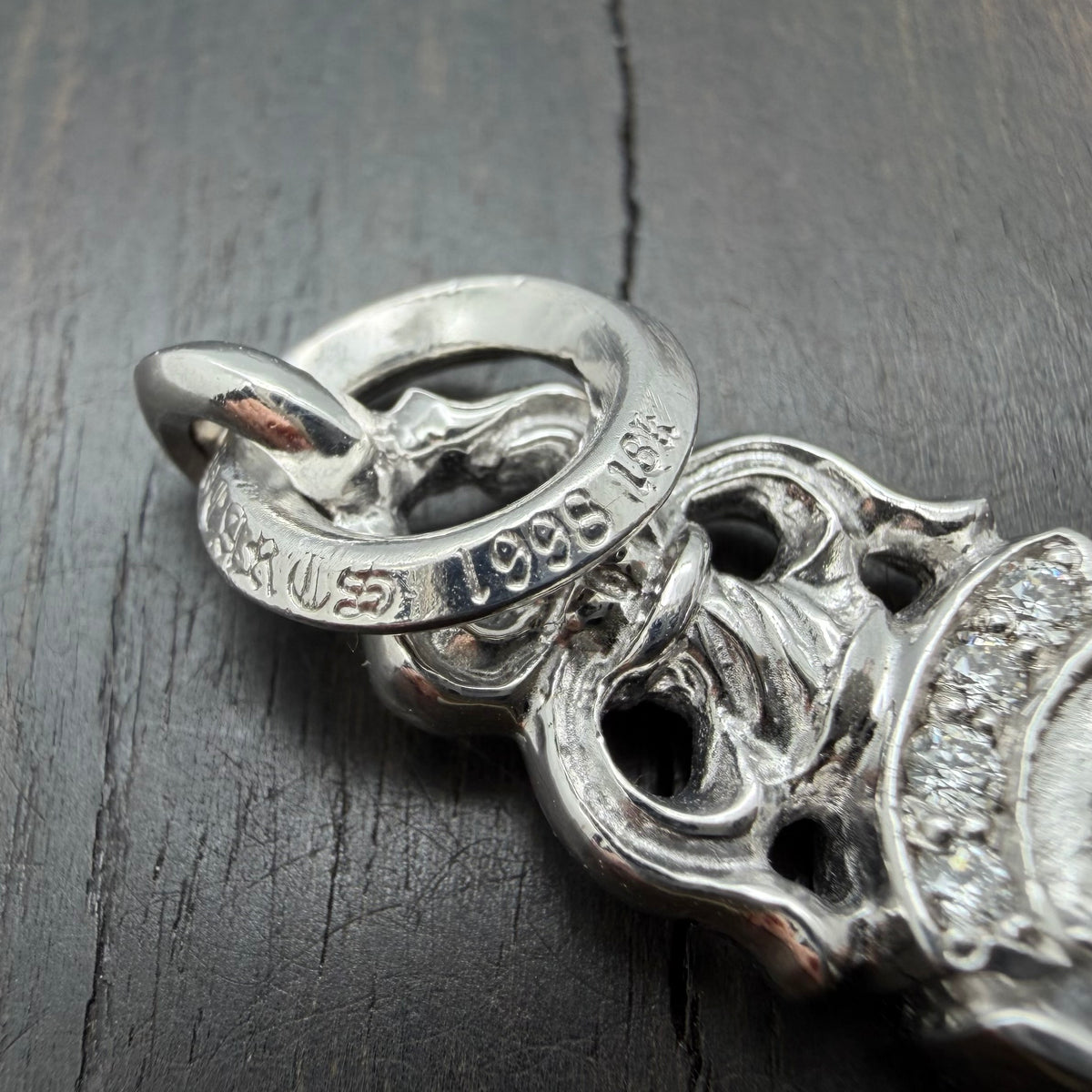 18K Whitel Gold Dagger Pendant