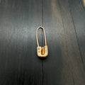 22K Gold Safety-Pin Earring with Green Diamond