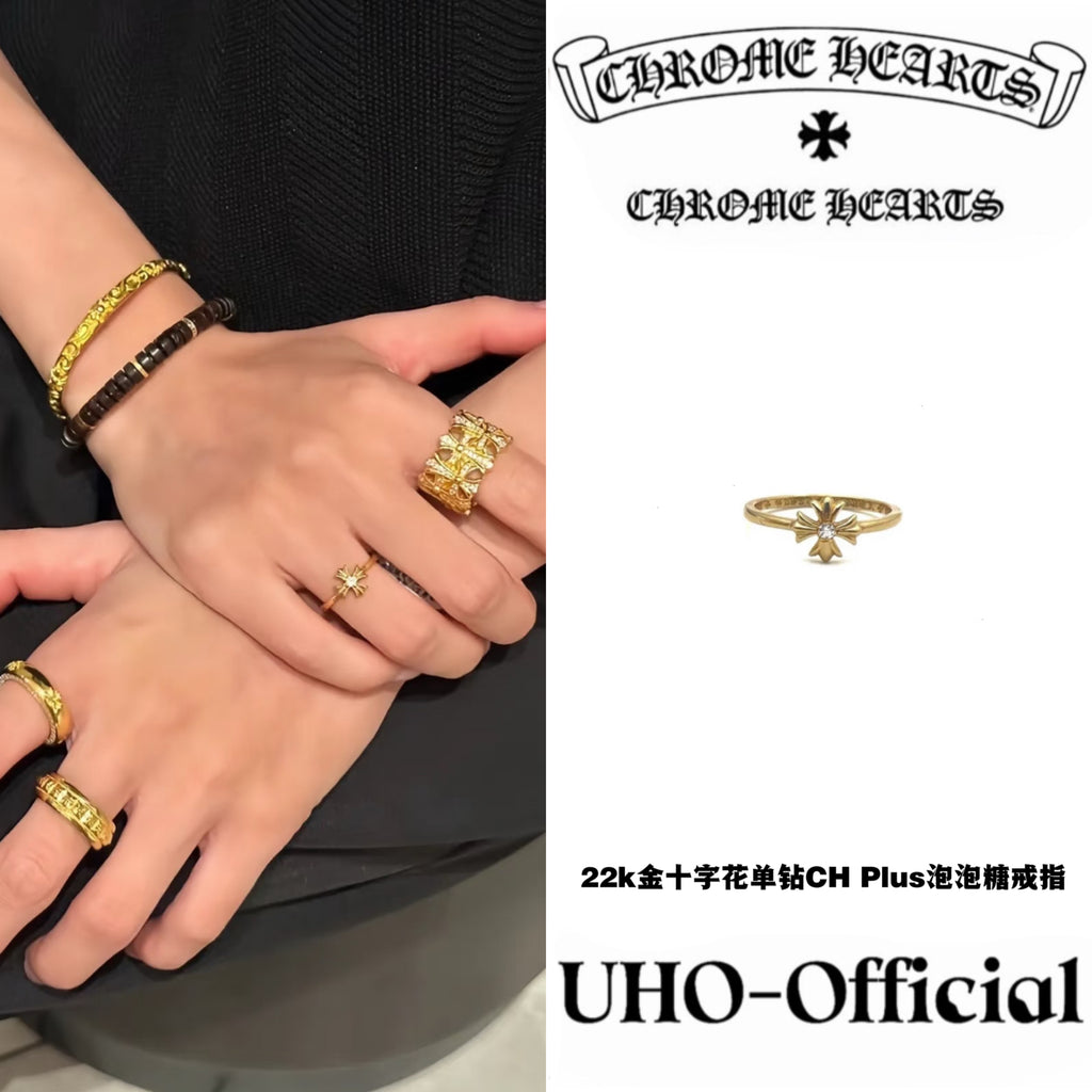 22K Gold CH Plus Ring
