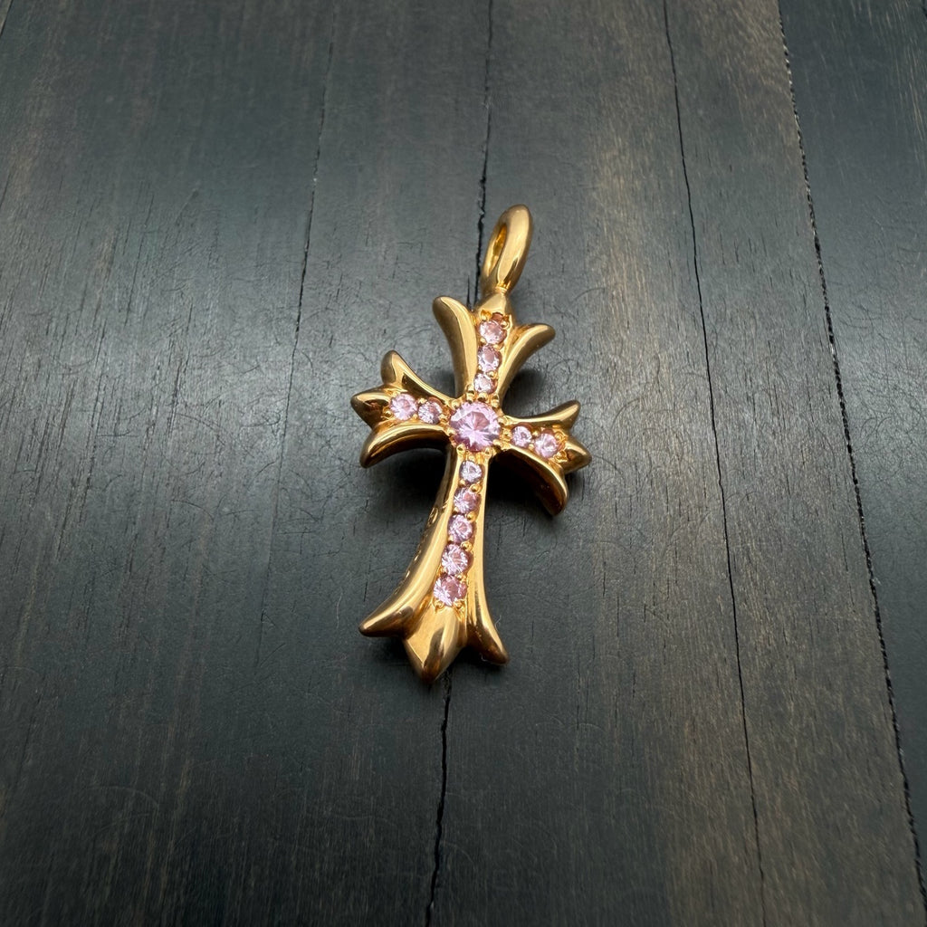 22K Gold Light Pink Diamond Pendant