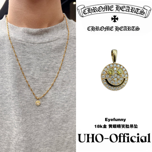 18k Gold Smiley Pendant