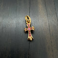 22K Gold Red Diamond Pendant