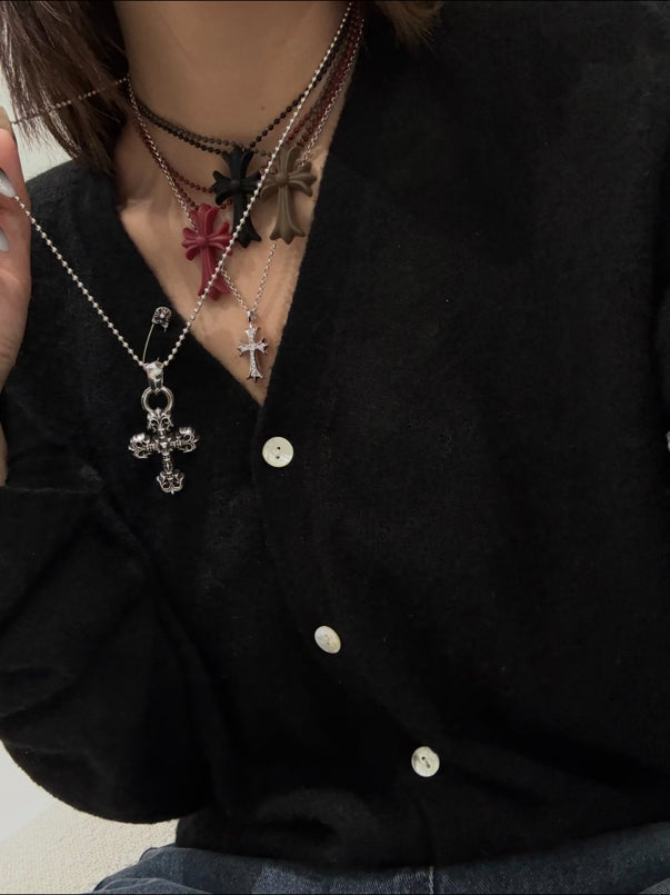 Brown Silicone Resin Cross Pendant