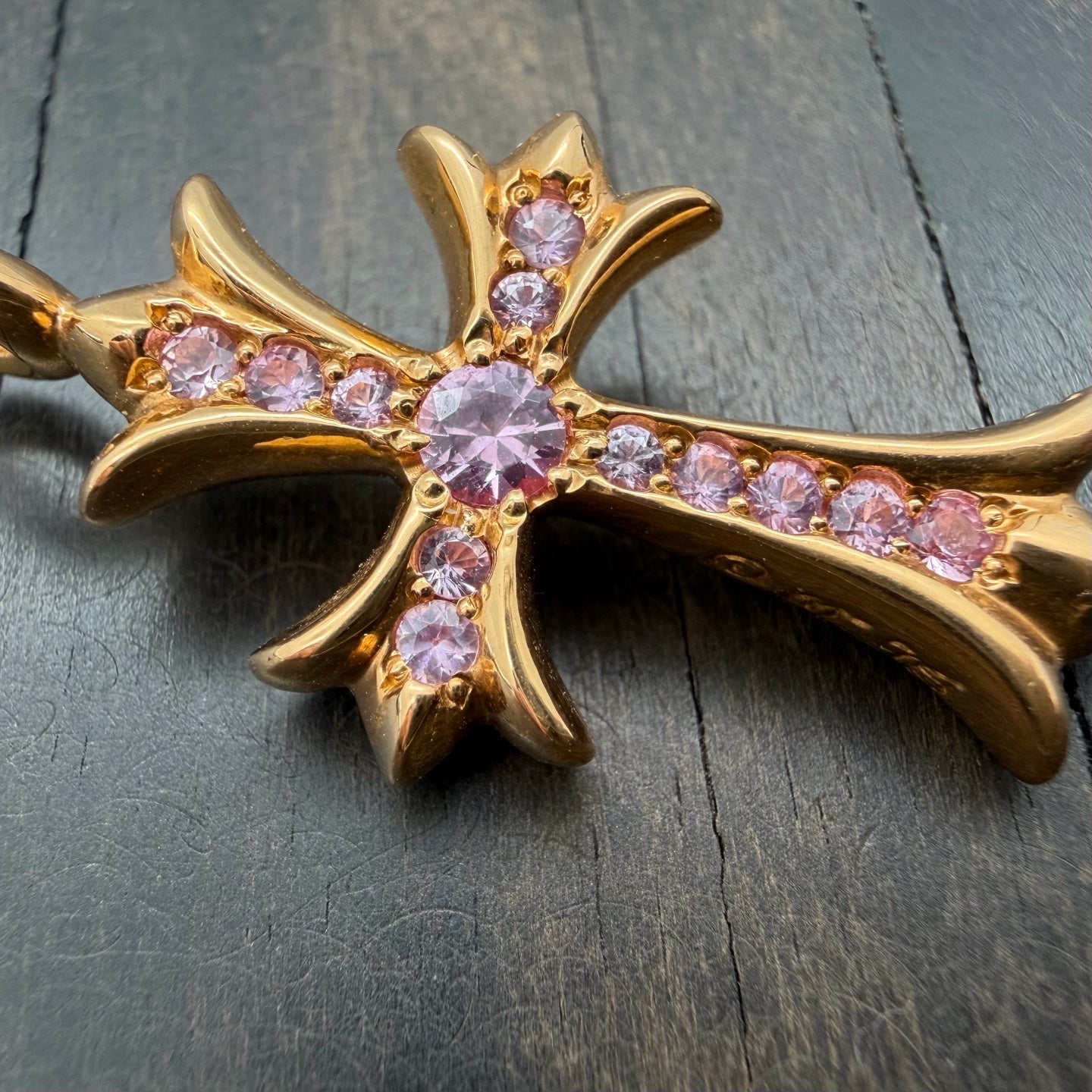 22K Gold Light Pink Diamond Pendant