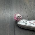 Pink-Pave Cross Button Earring