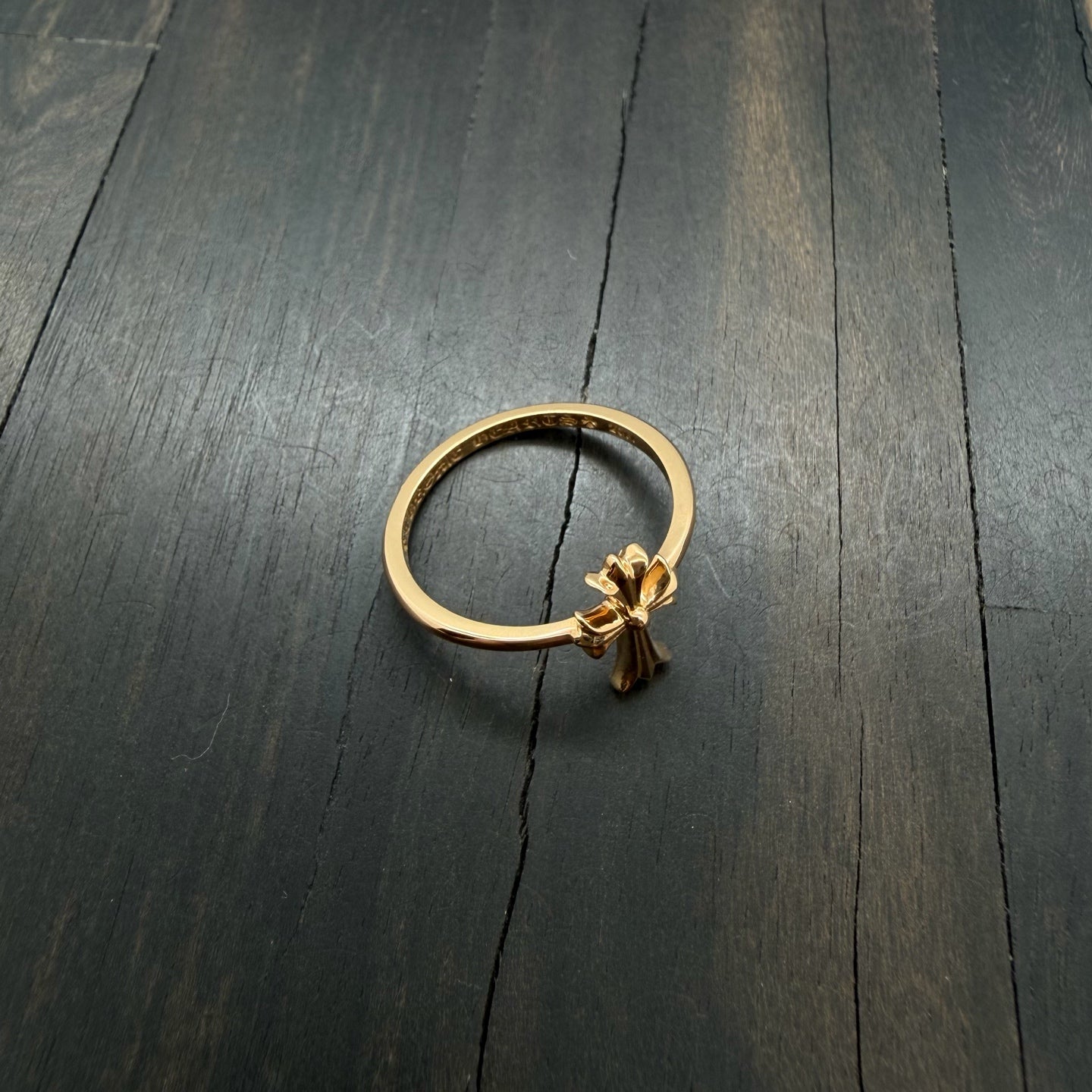 22K Gold Long Cross Ring