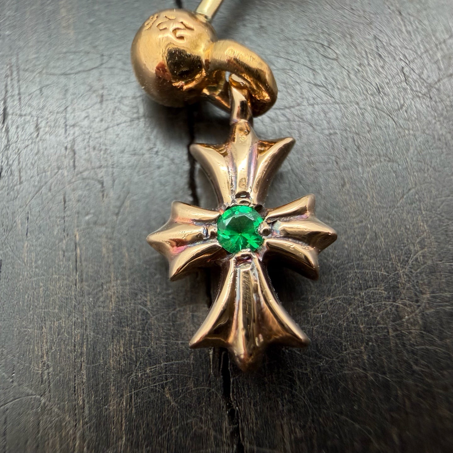 22K Gold Drop Stud Earring