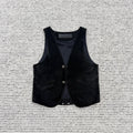Suede Button Vest