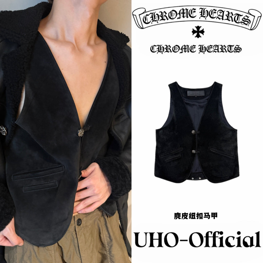 Suede Button Vest