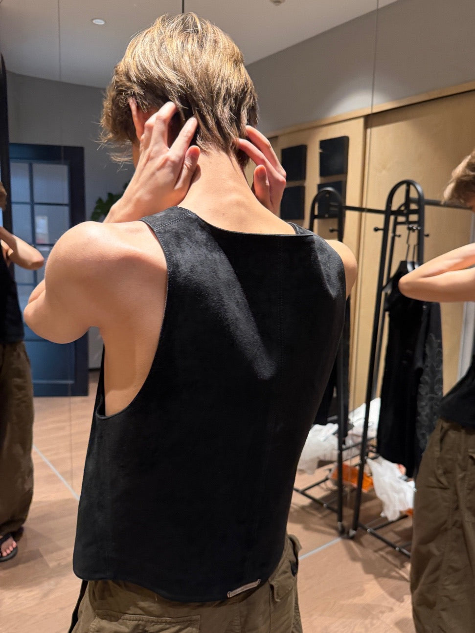 Suede Button Vest