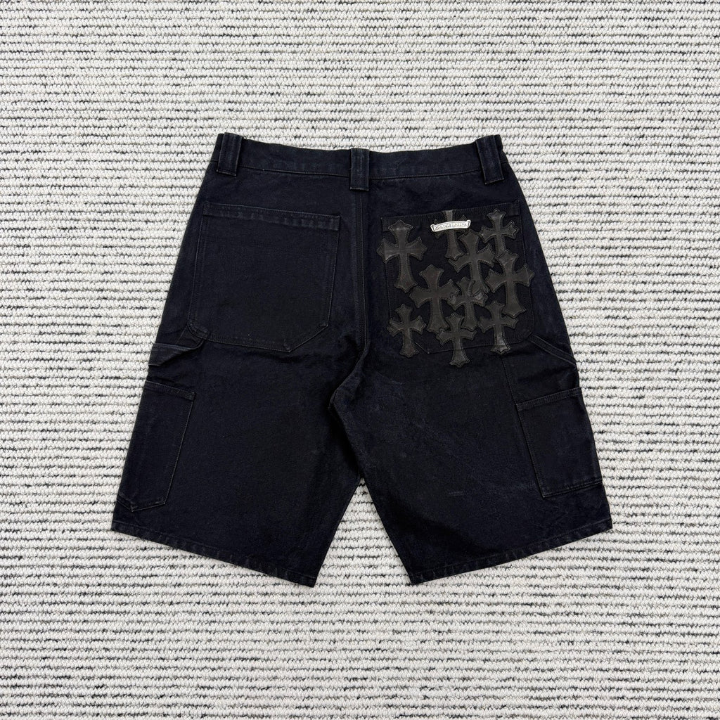 Leather Patch Cargo Shorts