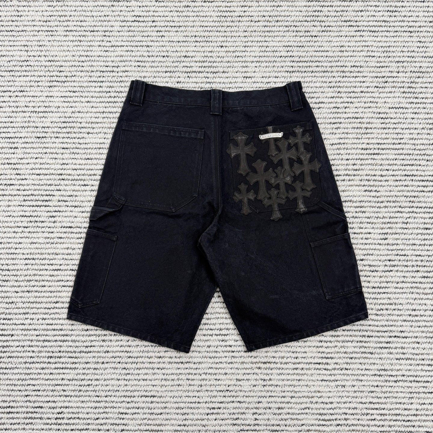 Leather Patch Cargo Shorts