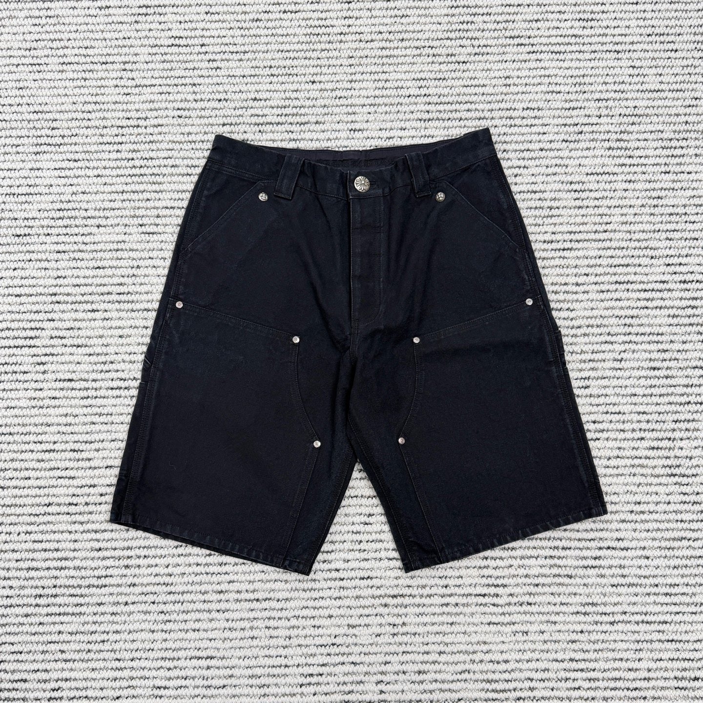 Leather Patch Cargo Shorts