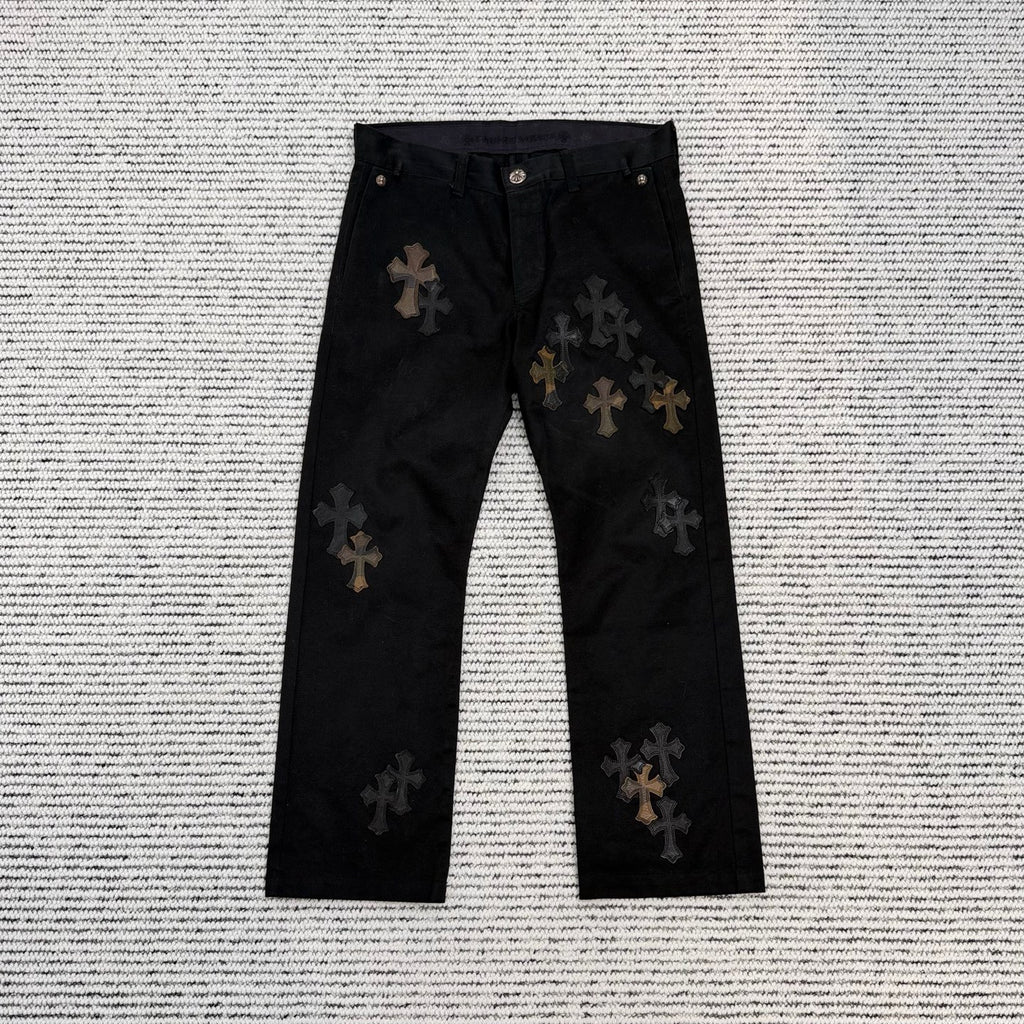 Leather Patch Pants