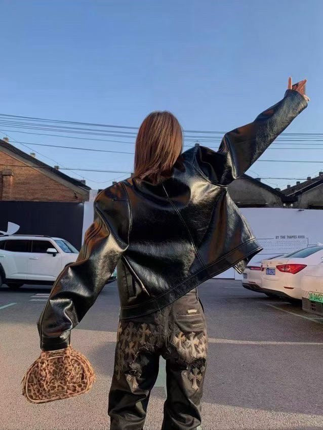 Leather Patch Pants