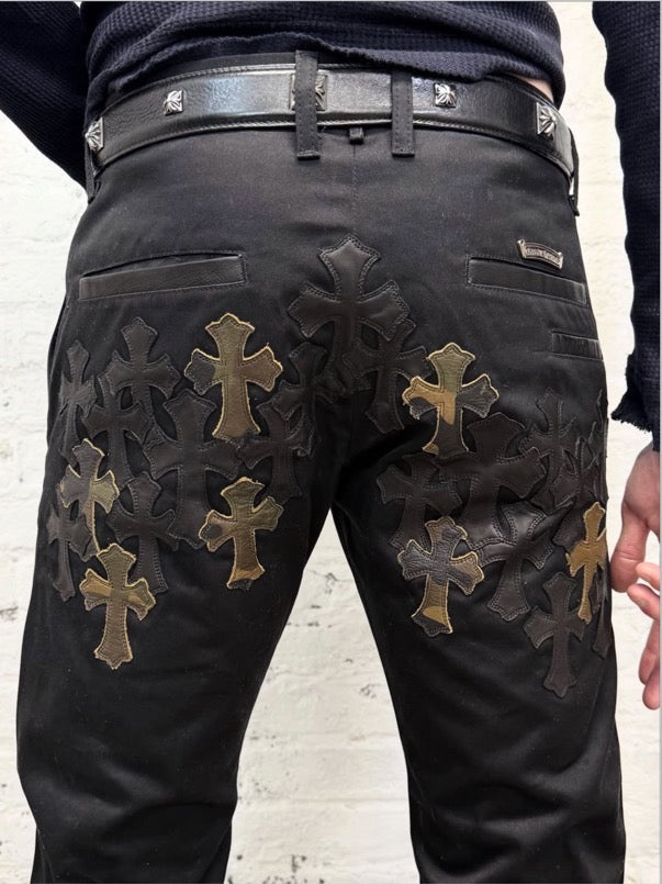Leather Patch Pants