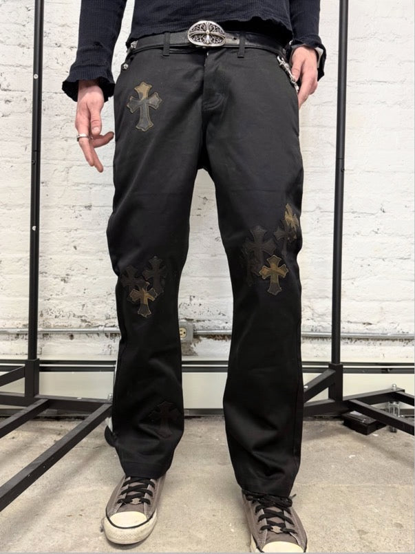 Leather Patch Pants