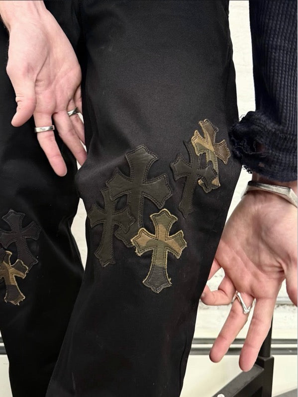 Leather Patch Pants