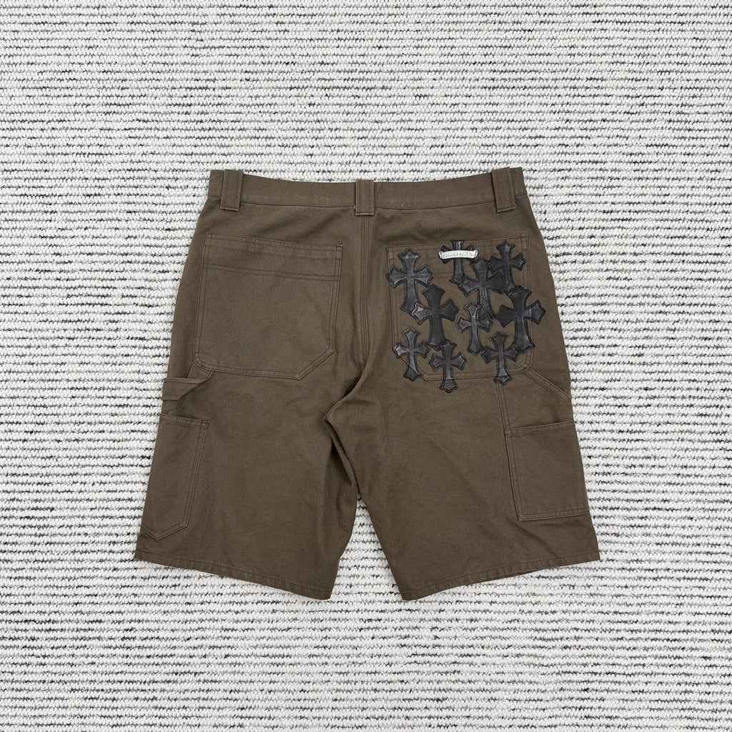 Leather Patch Cargo Shorts