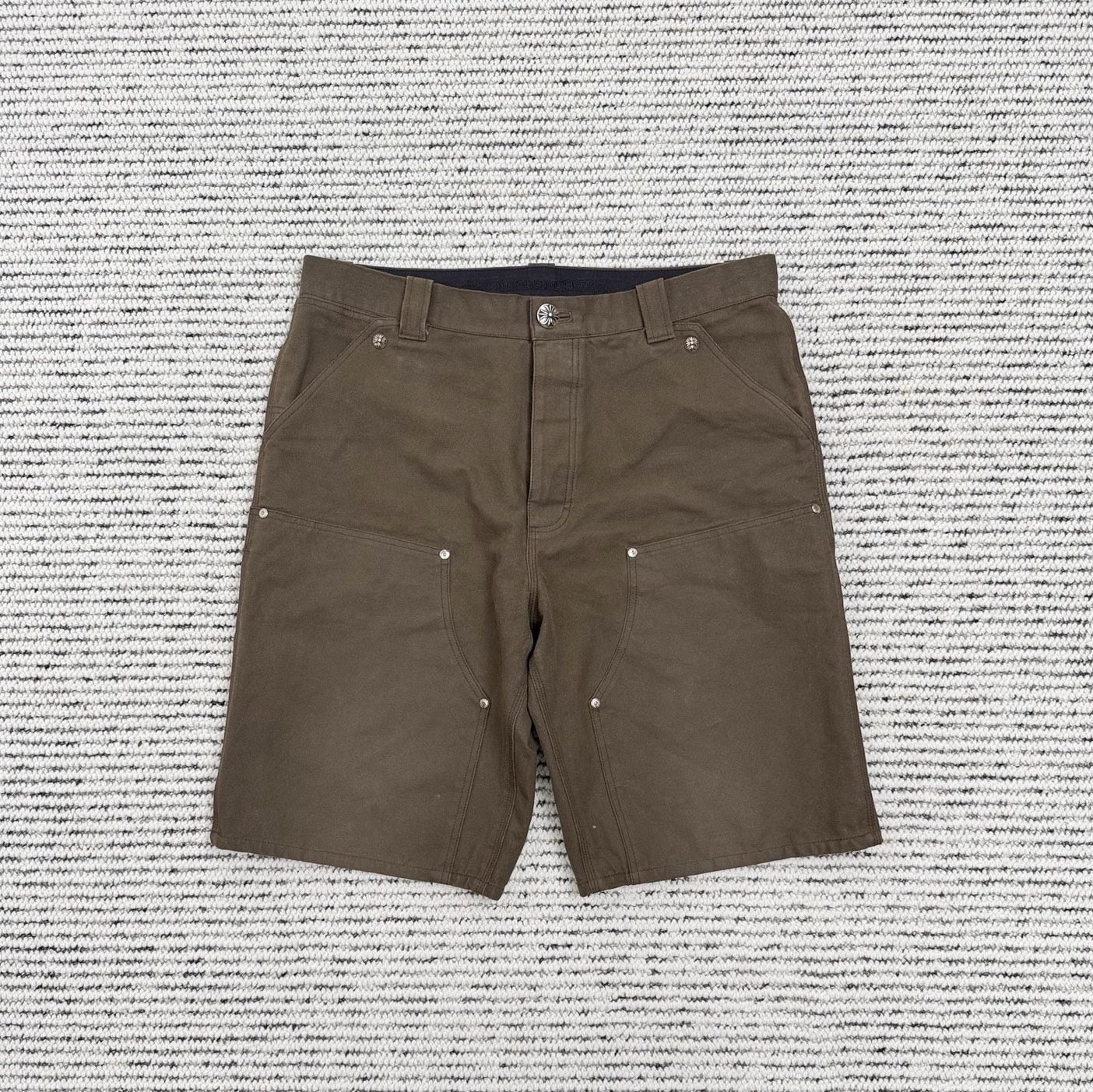 Leather Patch Cargo Shorts