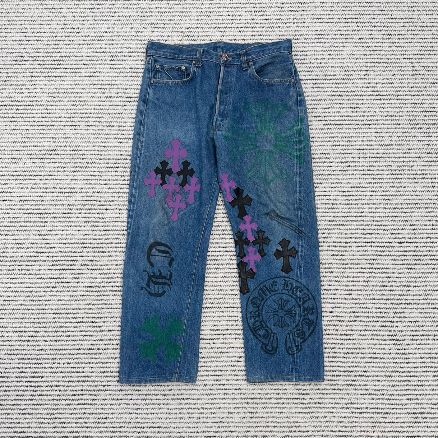 Blue-Purple Graffiti Jeans
