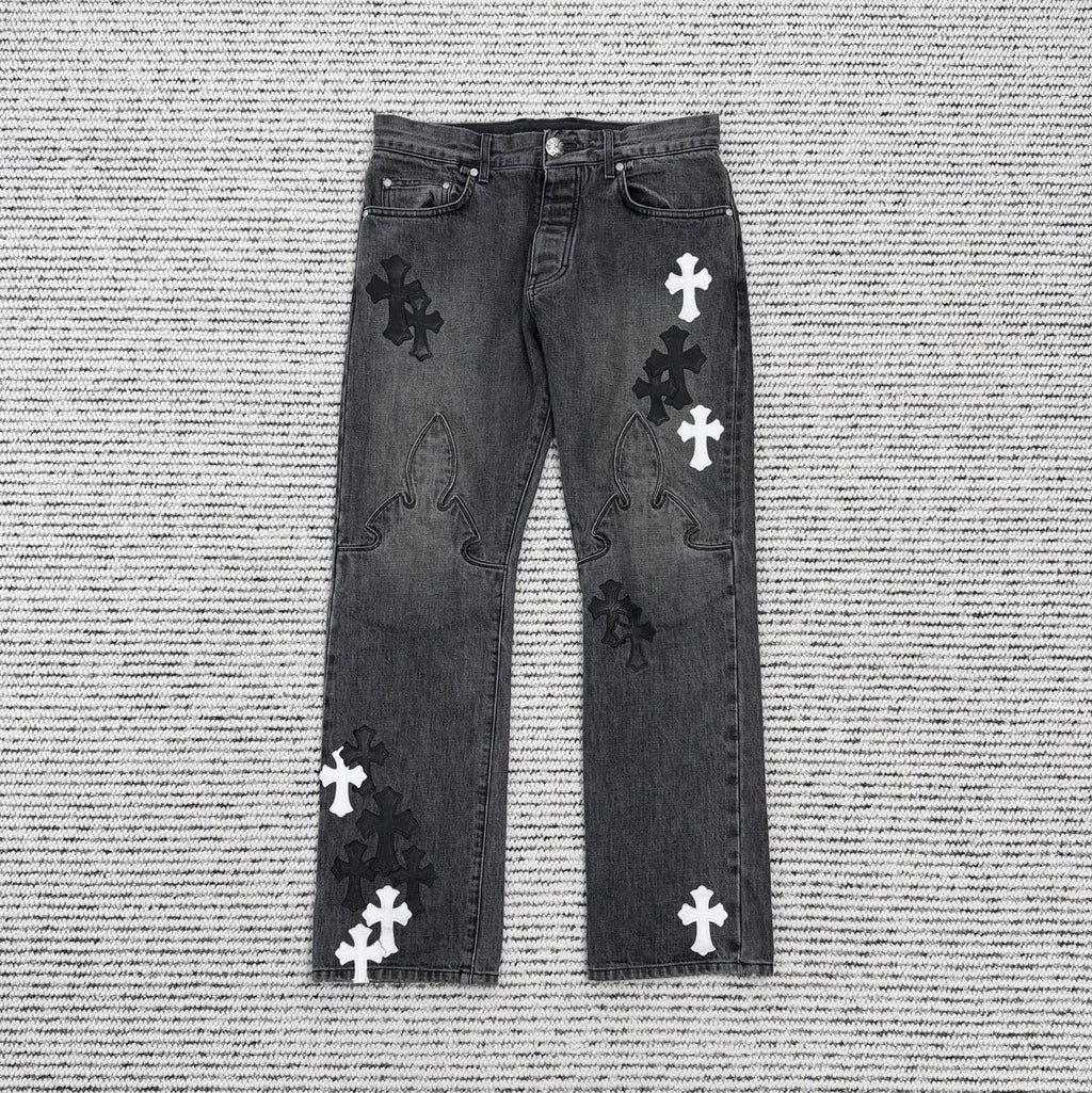 Black & White Flame Jeans