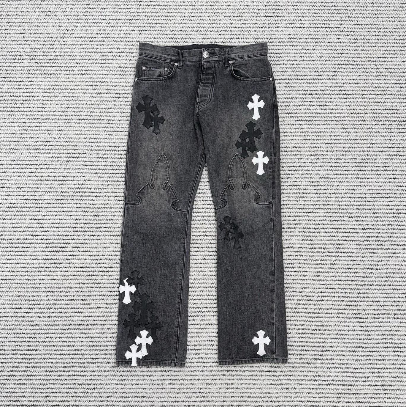 Black & White Flame Jeans