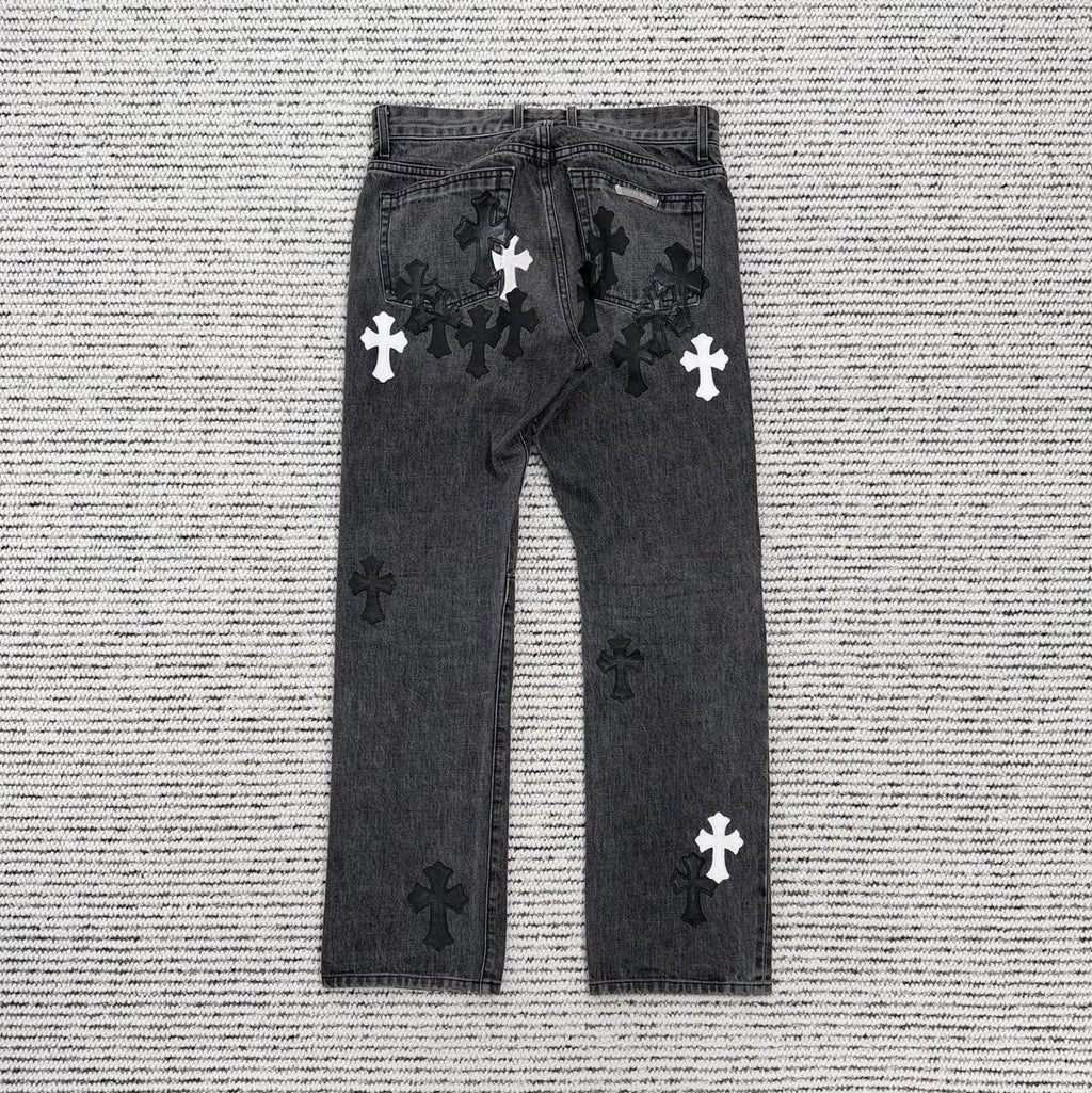 Black & White Flame Jeans