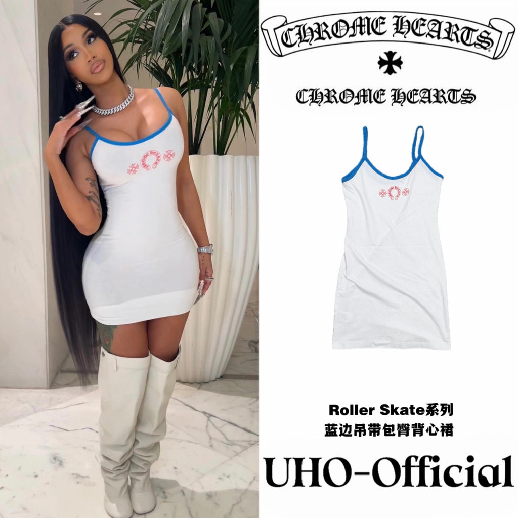 Blue Trim Cami Bodycon Dress