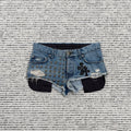 Leather Patch Hot Shorts