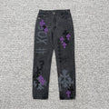 Purple Leather Graffiti 501 Jeans