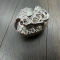 18K White Gold Vine Heart Pendant
