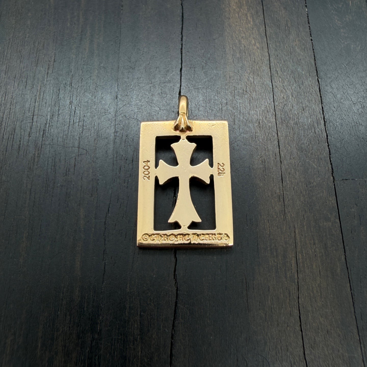 22K Gold Diamond Set Dog Tag Pendant
