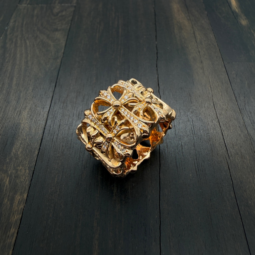 22K Gold Full Diamond Cemetery RIng