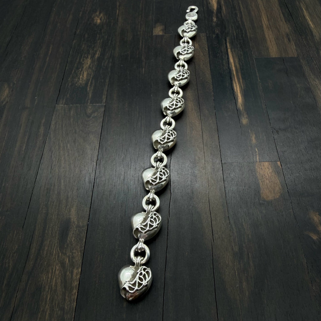 925 Silver Vine Heart Bracelet