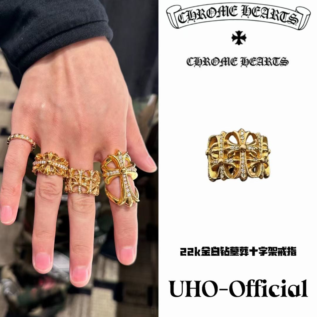 22K Gold Full Diamond Cemetery RIng