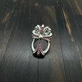 Silver Infinity Ring with Pink Stones