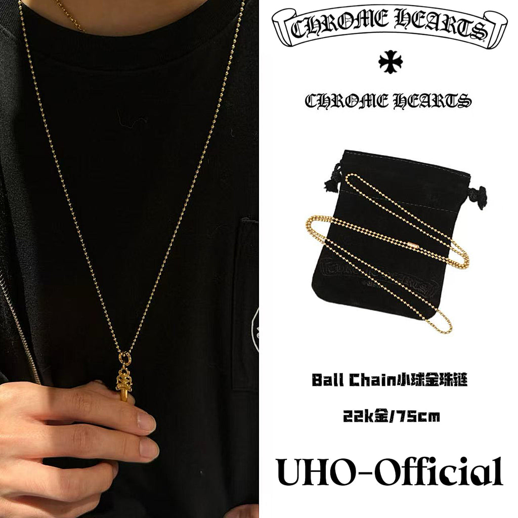 22k Gold Ball Chain Necklace