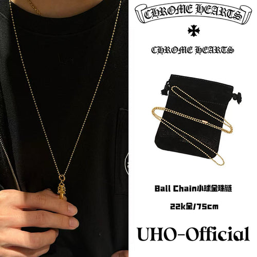 22k Gold Ball Chain Necklace