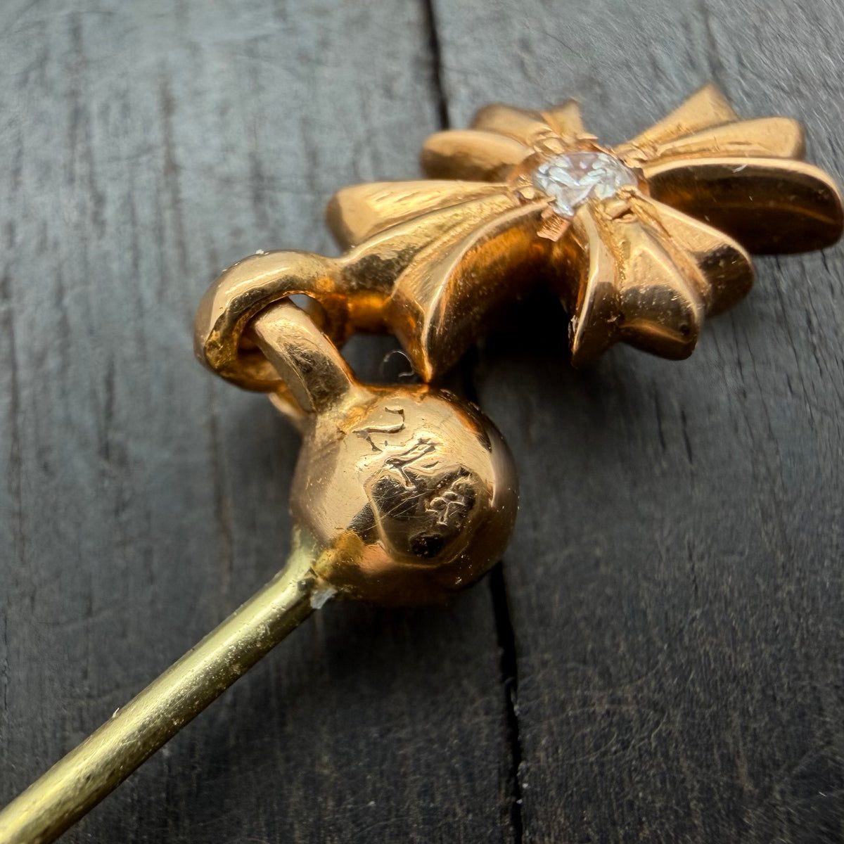 22K Gold Double Sided Diamond Stud Earring