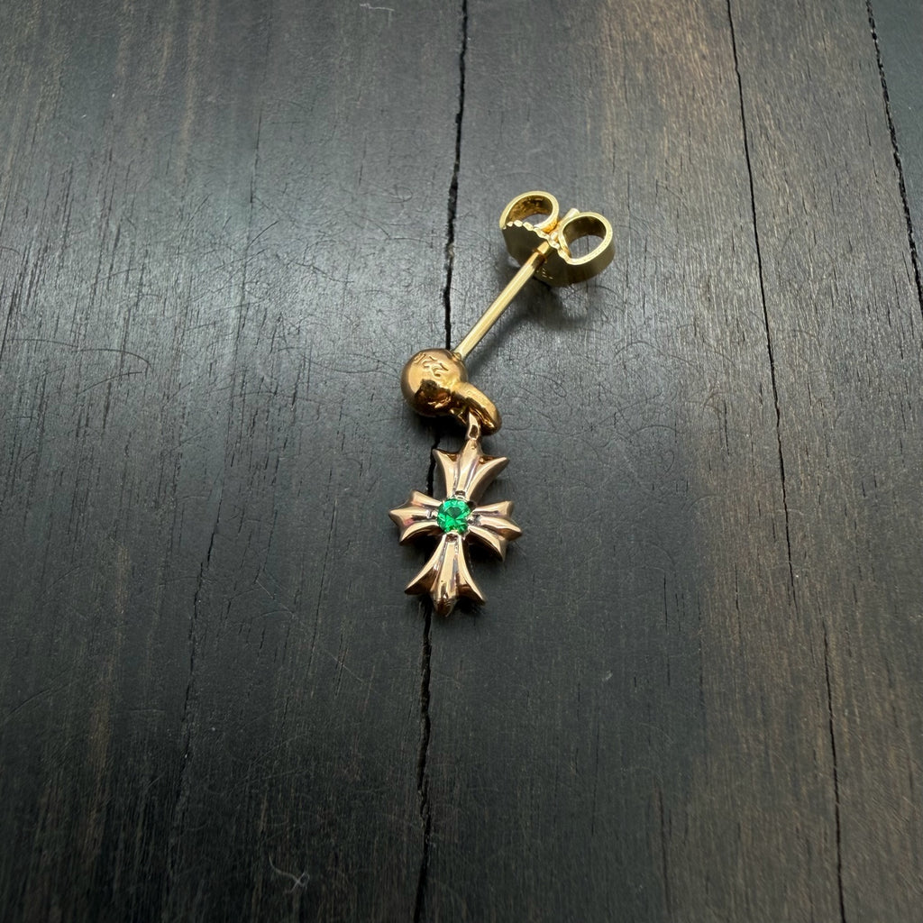 22K Gold Drop Stud Earring