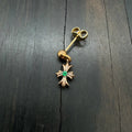 22K Gold Drop Stud Earring